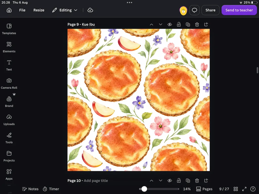 Breakfast plate seamless pattern created with AI