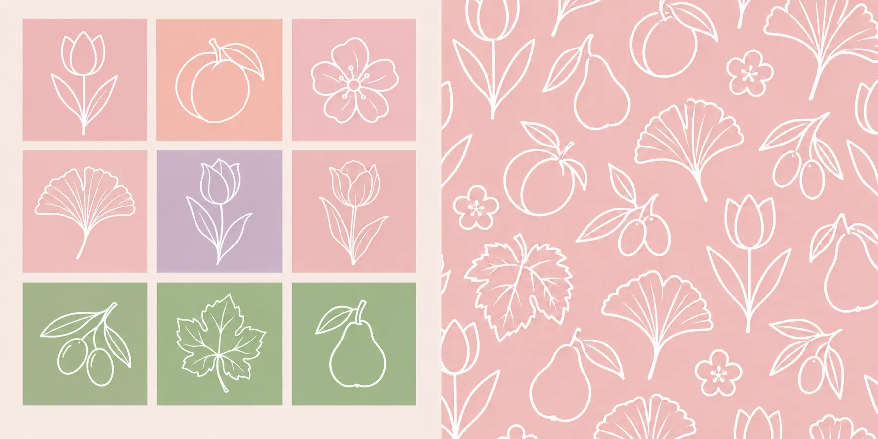 Contoh kumpulan clip art yang dapat digunakan sebagai elemen seamless pattern