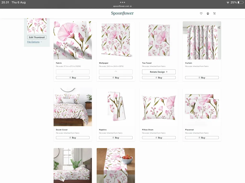 Preview penggunaan seamless pattern pada berbagai produk
