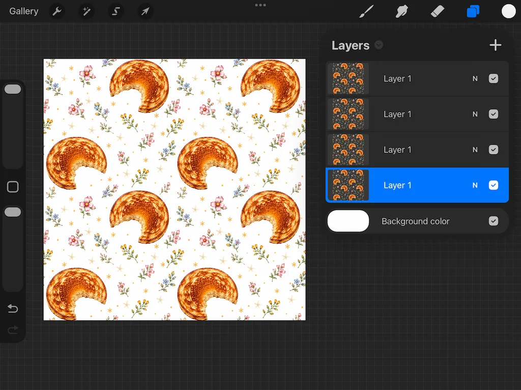 Finishing seamless pattern menggunakan Procreate