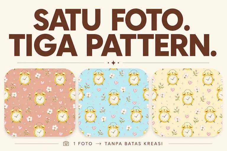 Tiga pattern hasil eksplorasi dari satu foto jam tangan