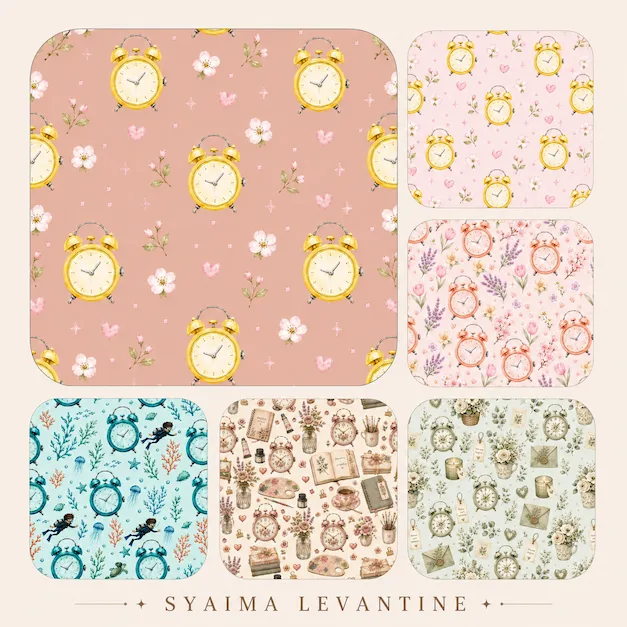 Collage of three patterns created from one watch photo