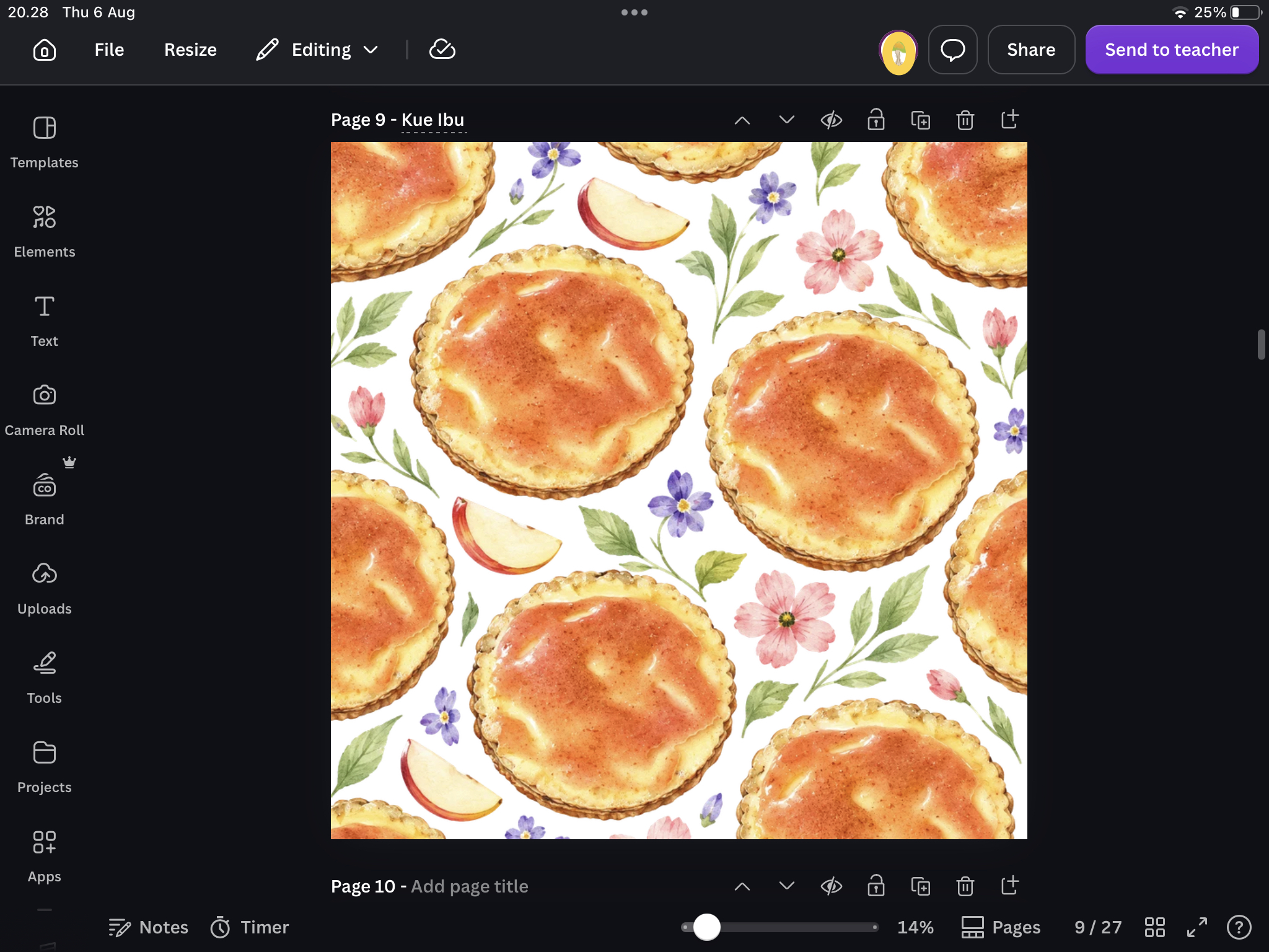 Breakfast plate seamless pattern created with AI