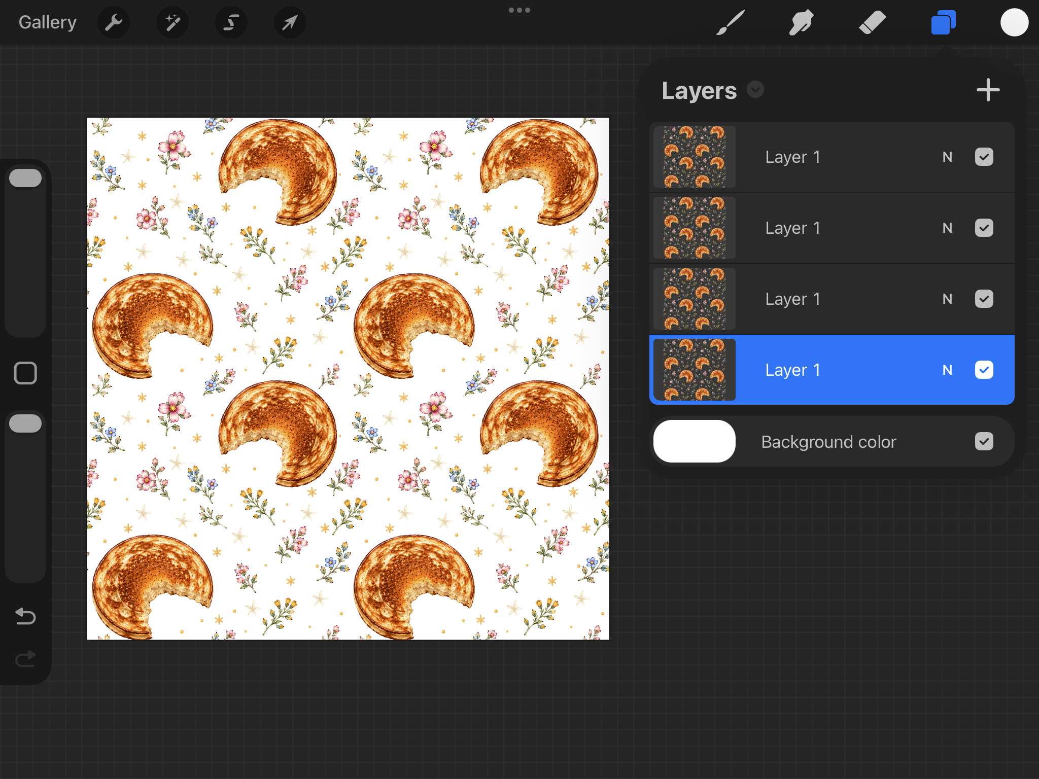 Finishing seamless pattern menggunakan Procreate